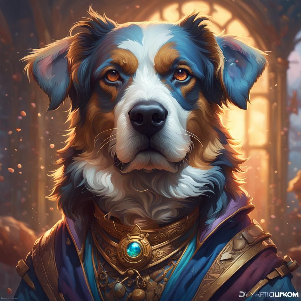 Hyperdetailed Portrait of Dogs in Digital Painting Style