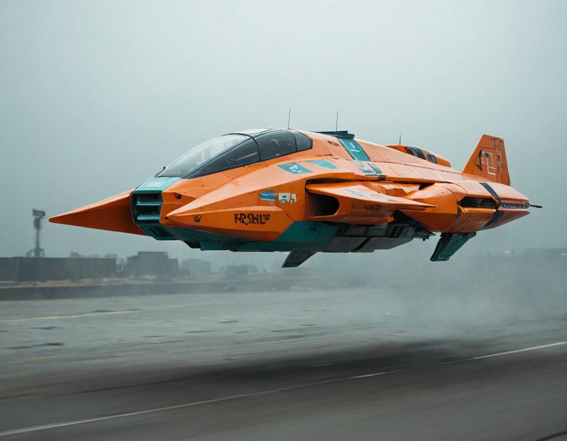 Futuristic Hover-Speeder with Brutalist Design