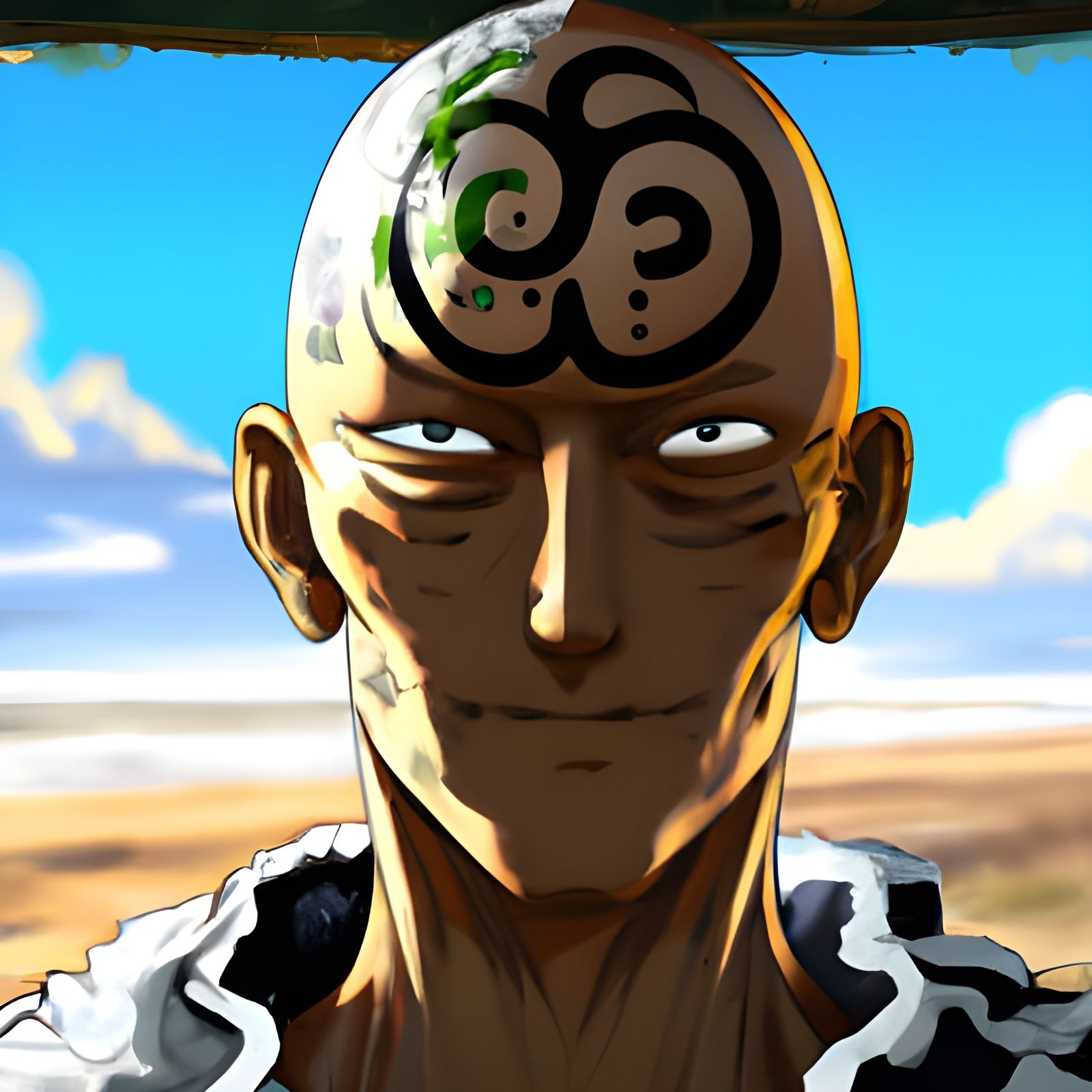 Bald Character Portrait in One Piece Style