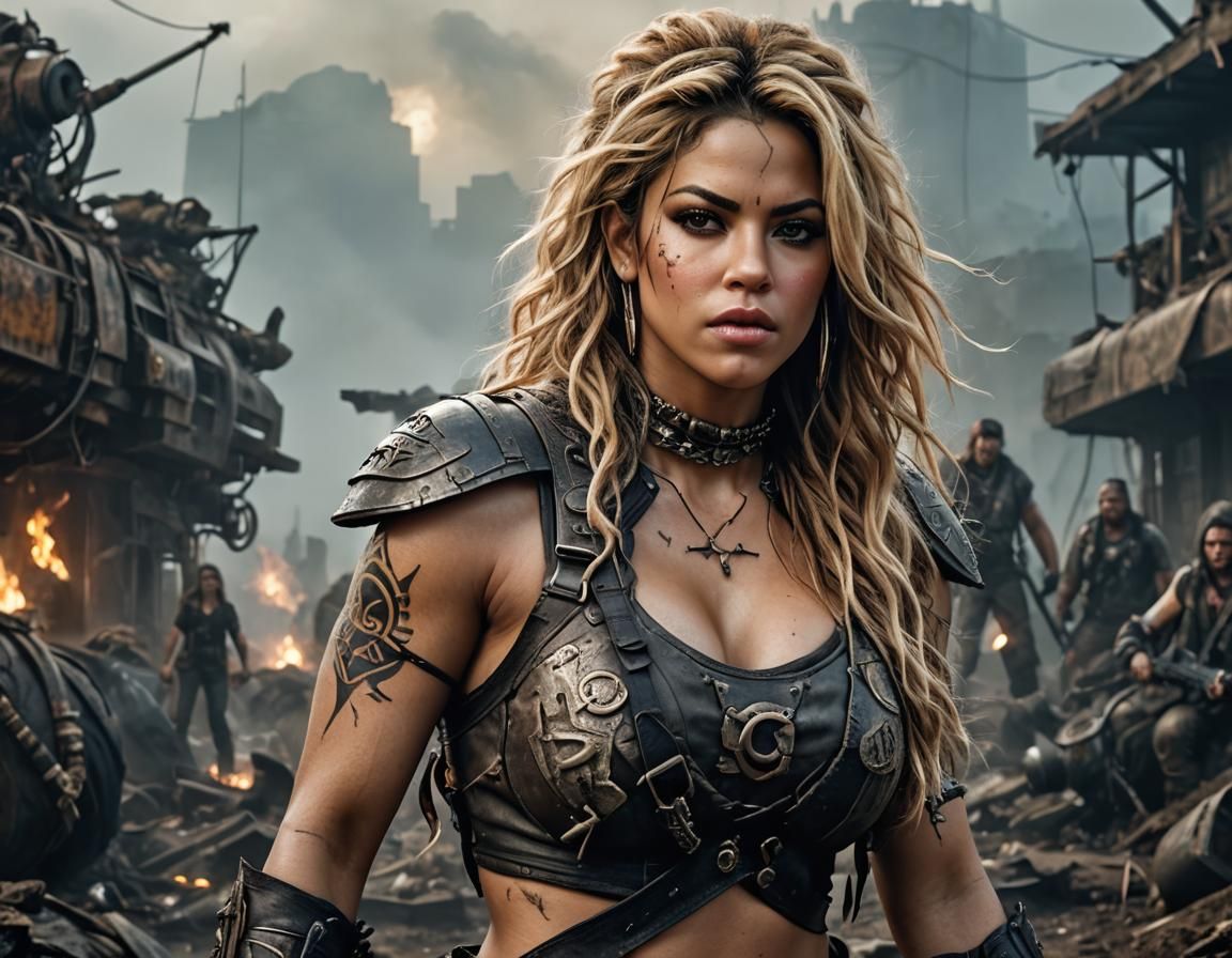 Post-Apocalyptic Raider Portrait in Airbrush Style