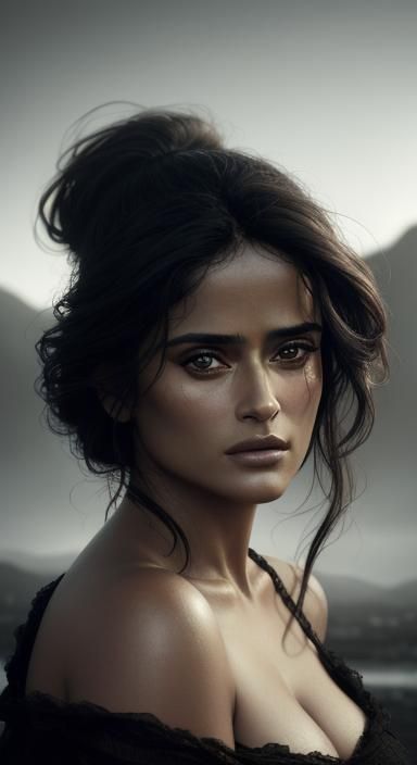 Beautiful alluring (unclad 1.5) girl Salma Hayek, big boobies