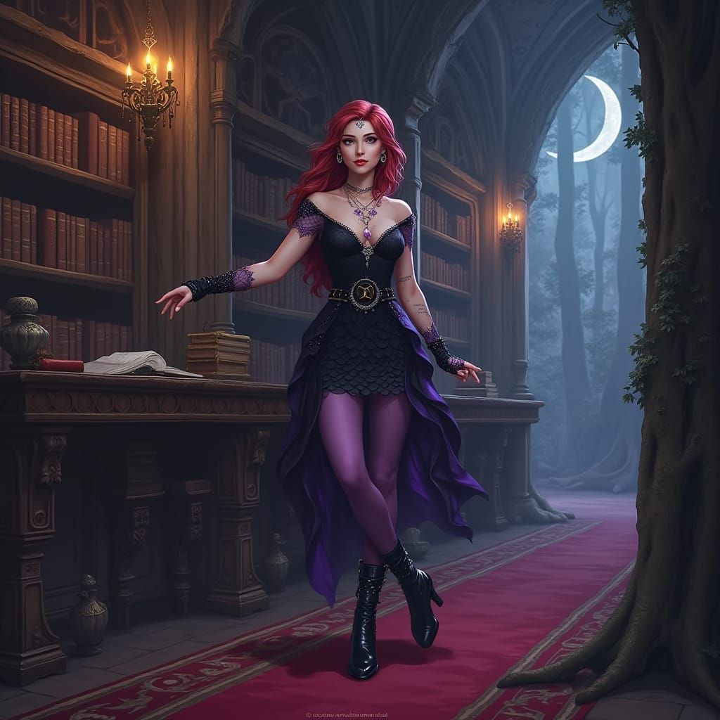 Elf Guardian of Moonspine Archive in Fantasy Library