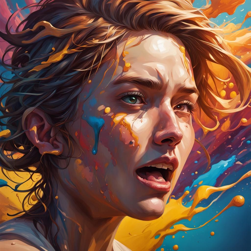 Hyperrealistic Splash Art: Chasing Dopamine
