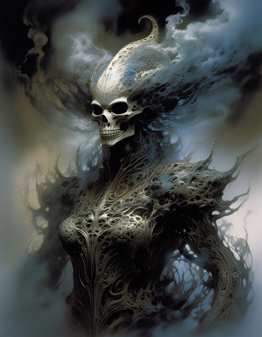 Elegant Air Elemental Smoke Creature in Digital Art