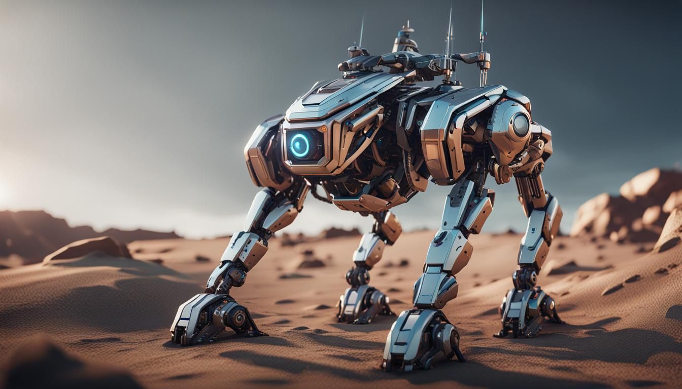 Futuristic Robot Dog with Intricate Mech Details