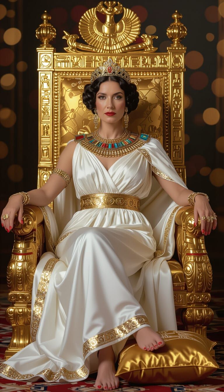 Empress Livia on Opulent Golden Throne Portrait