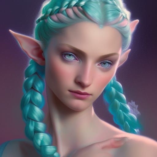 Magical Pixie Elf Portrait in Hyperdetailed Style