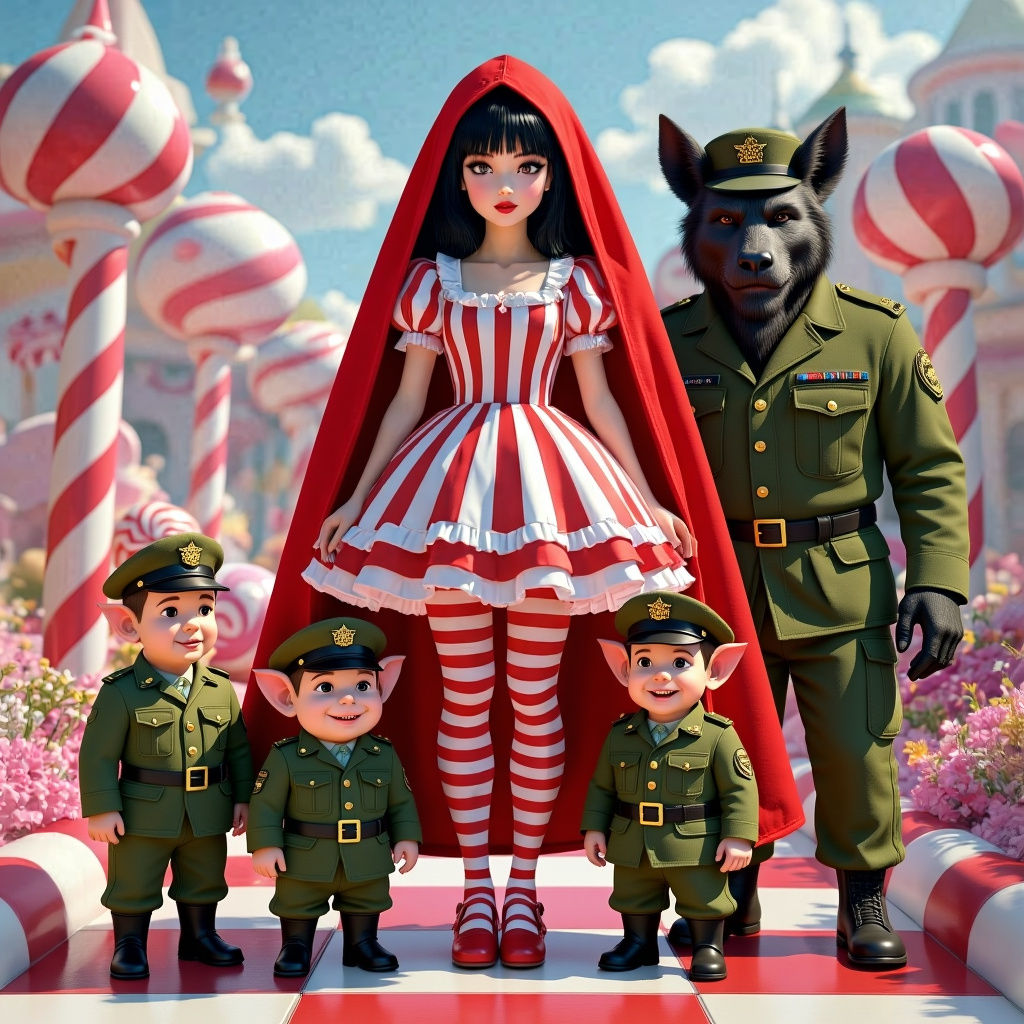 Whimsical 3D Alice in Candyland Art Style
