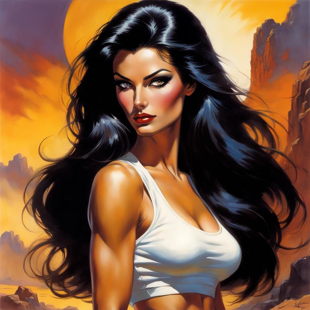 Gorgeous Pin-Up Portrait in Comic Book Style