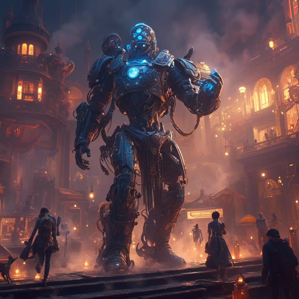 Cybernetic Fusion: AI Art in Cyberpunk Style