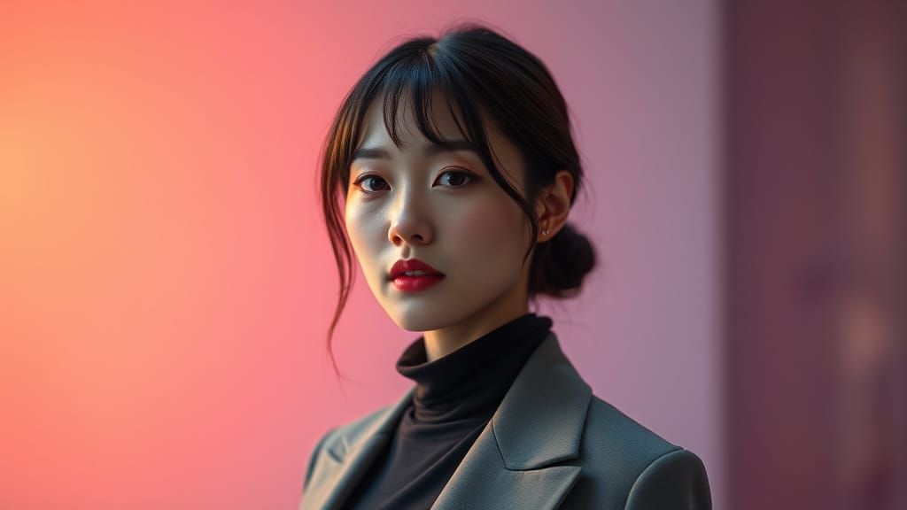 Modern Korean Woman in Concept Art Style