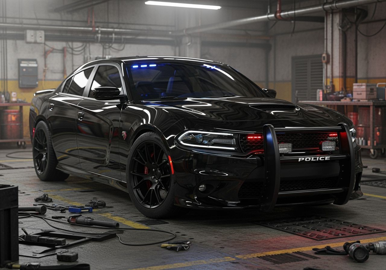 Police Hennessey Dodge Charger in Cyberpunk Noir Style