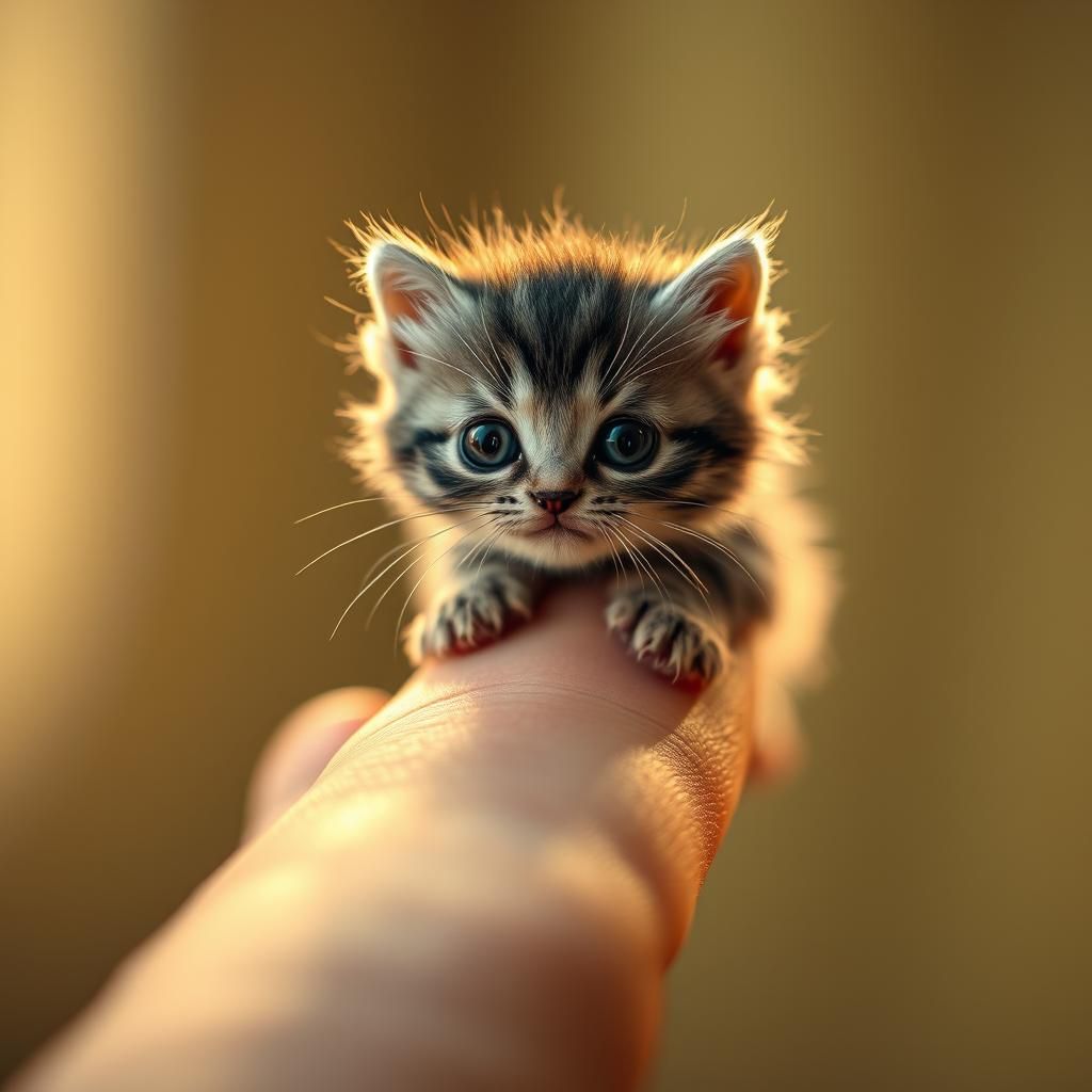 Kitten Balancing Act: Fingerprint Macro Photography
