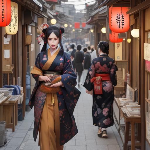 Samurai in Tehran: Ukiyo-e Anime Fusion Art