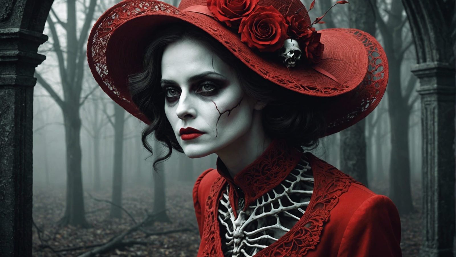 Ethereal Lady in Red, Unaware of Her Demise