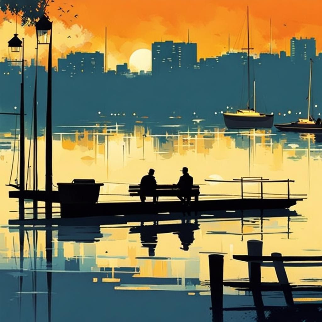 Dockside Scene in Pascal Campion Style