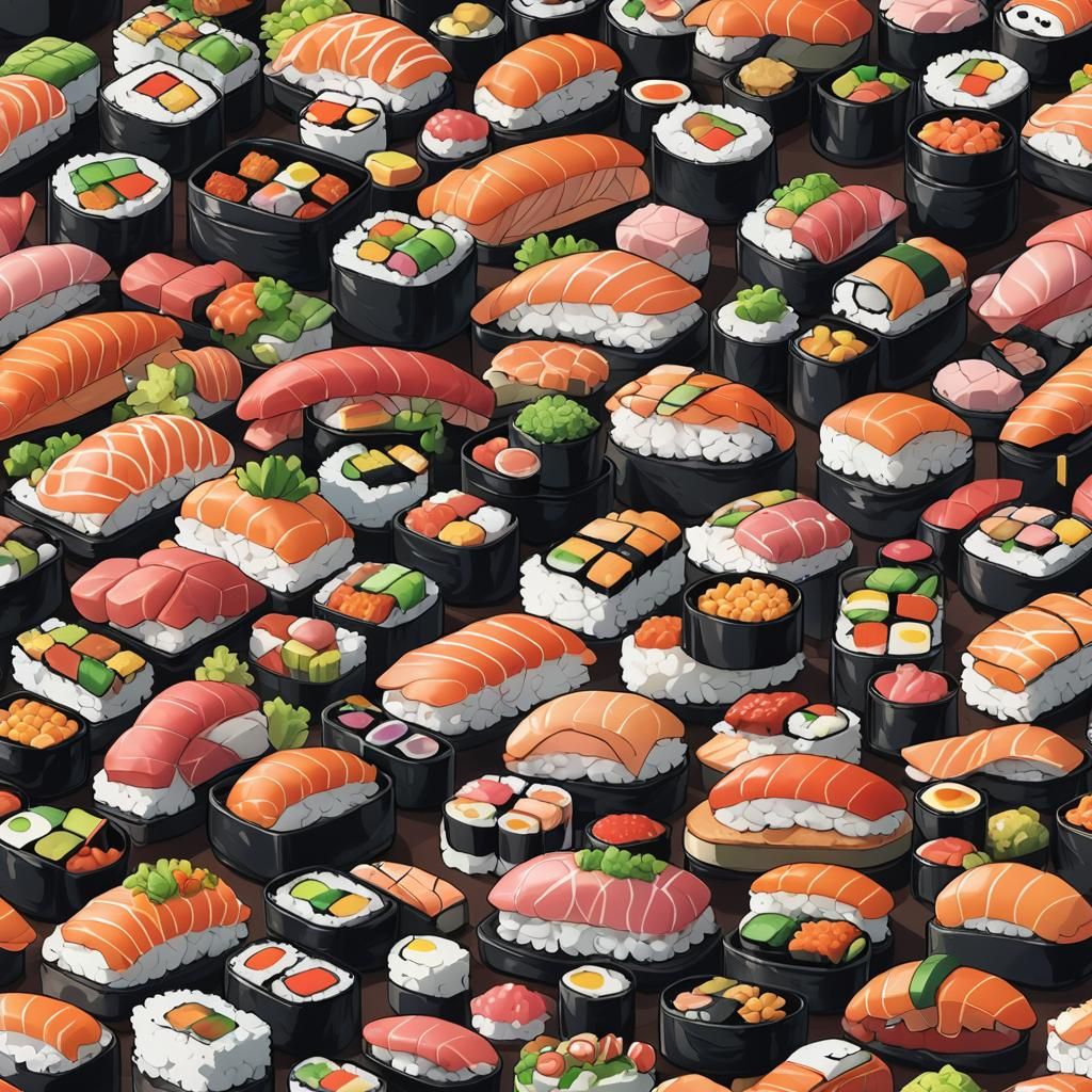 Kawaii Sushi World: Manga Scan Anime Art