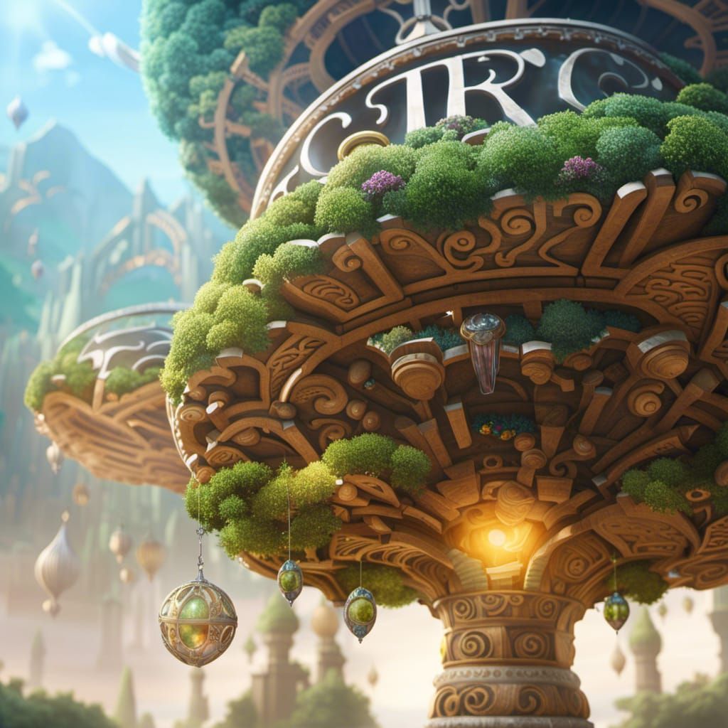 Yggdrasil in Gemstone Maze: Hyperrealistic 3D Art