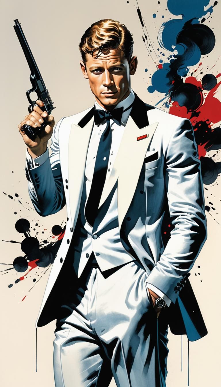 James Bond Illustration in Style of Jae Lee Comics