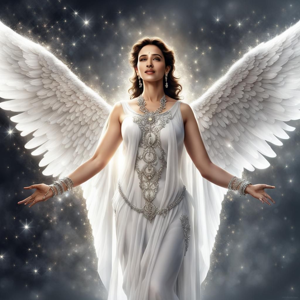 Madhuri Dixit as Angel with Balance Scale