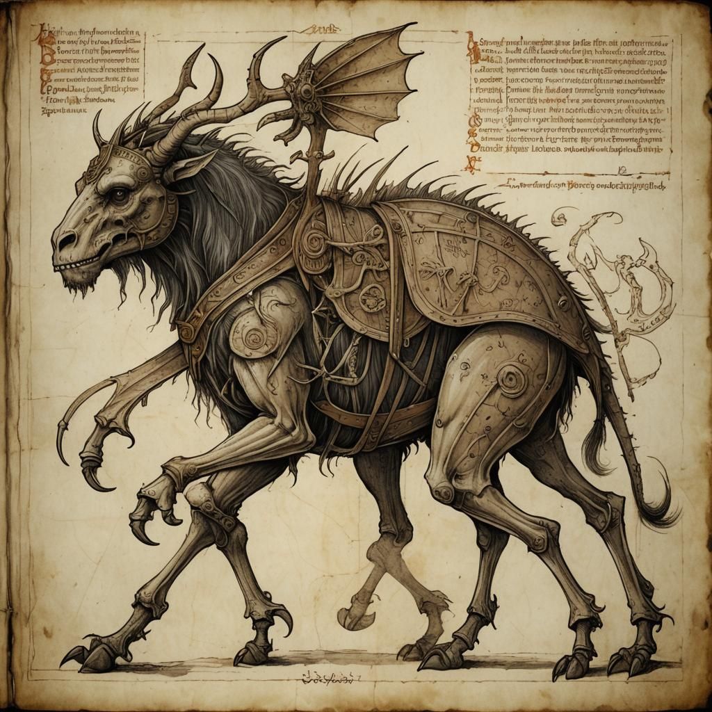 Draugr in Da Vinci Style Bestiary