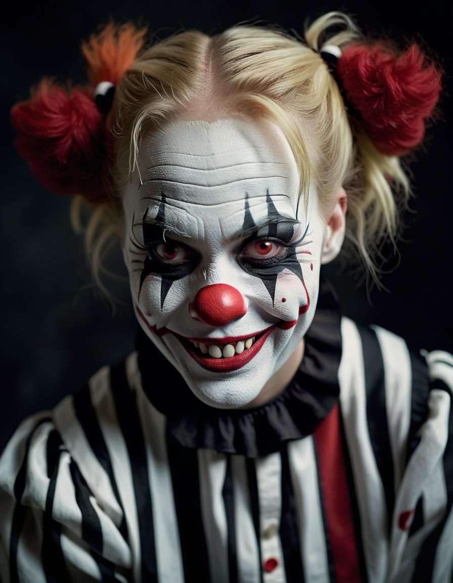 Blonde woman clown