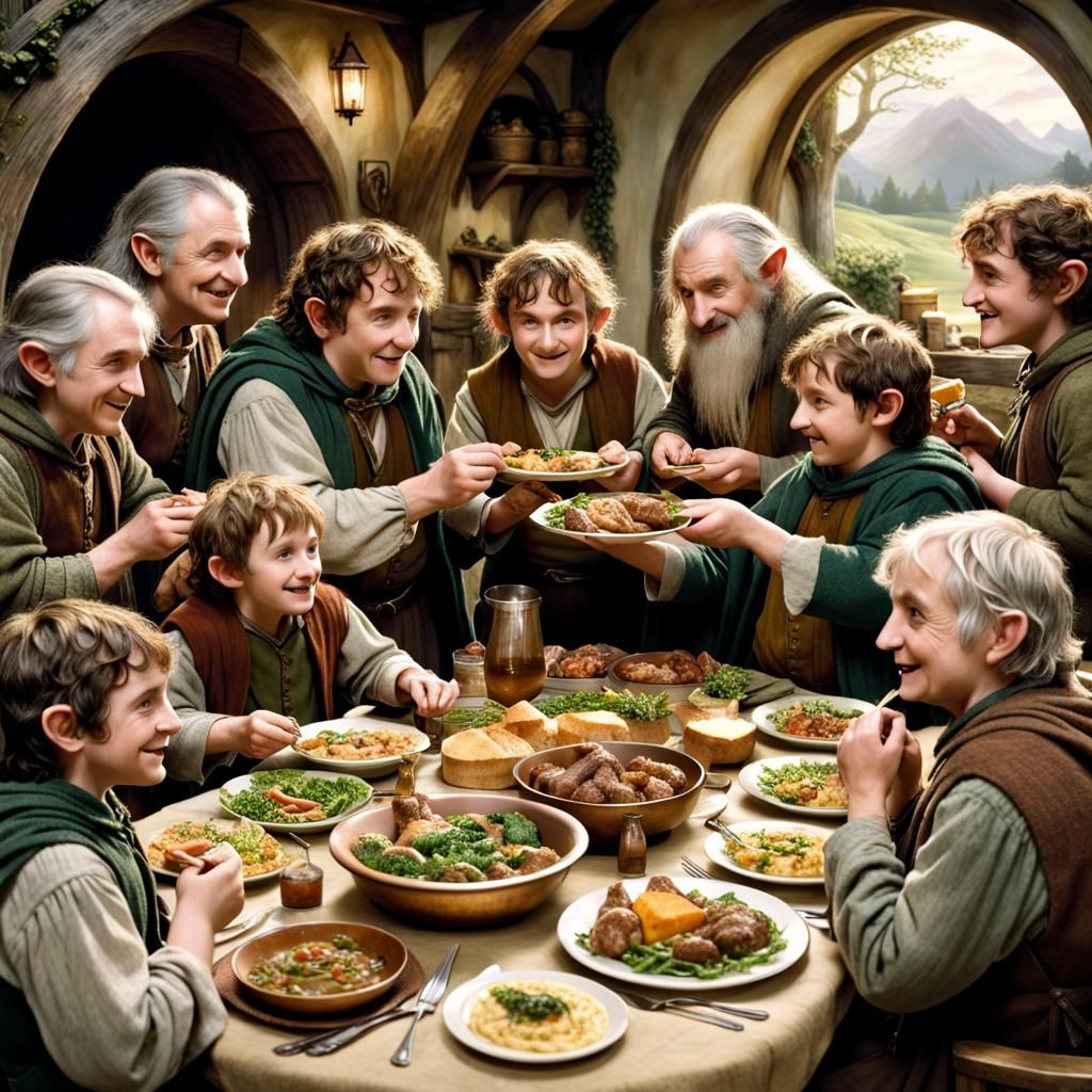 Hobbits Feast in Middle-earth Celebration