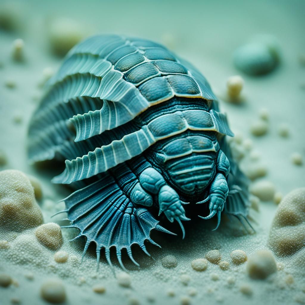 Trilobites in Tropical Cambrian Sea, Sharp Focus