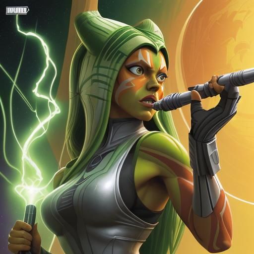 Ahsoka Tano as She-Hulk: Comic Book Art