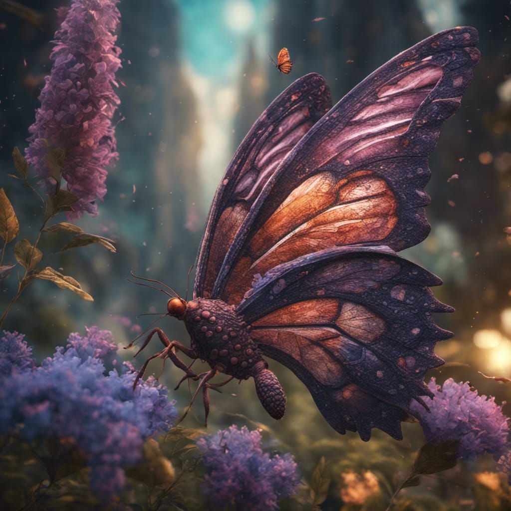 Fantastical Butterfly Concept Art in Deep Color