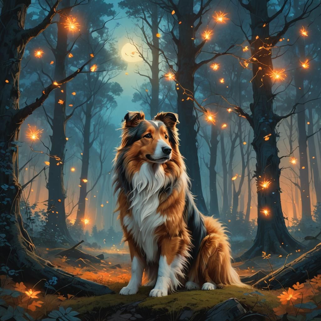Lassie in Mystical Forest Concept Art