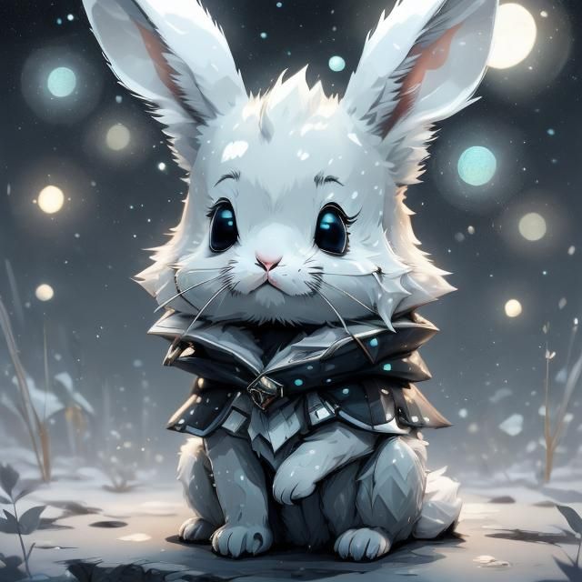 Bioluminescent Bunny in Midnight Glow