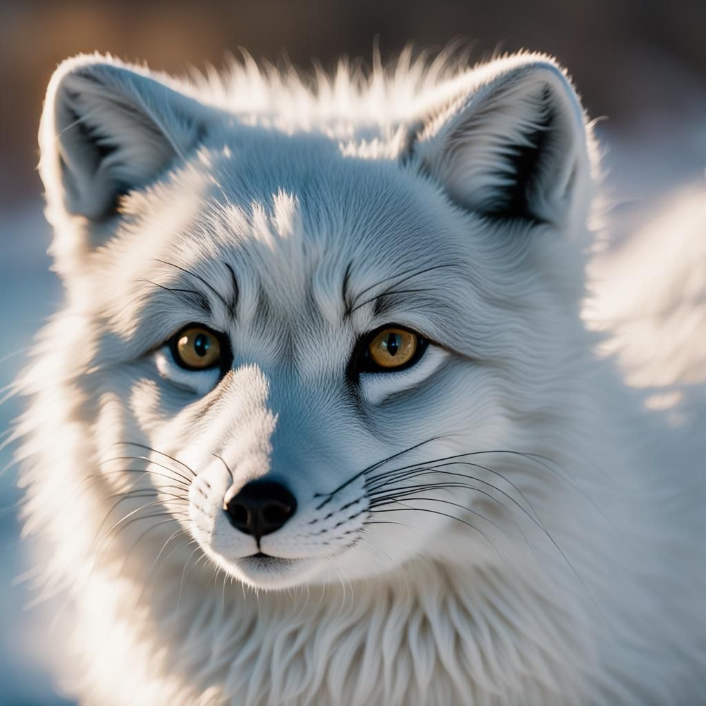 Arctic Fox Portrait in Cinematic Style