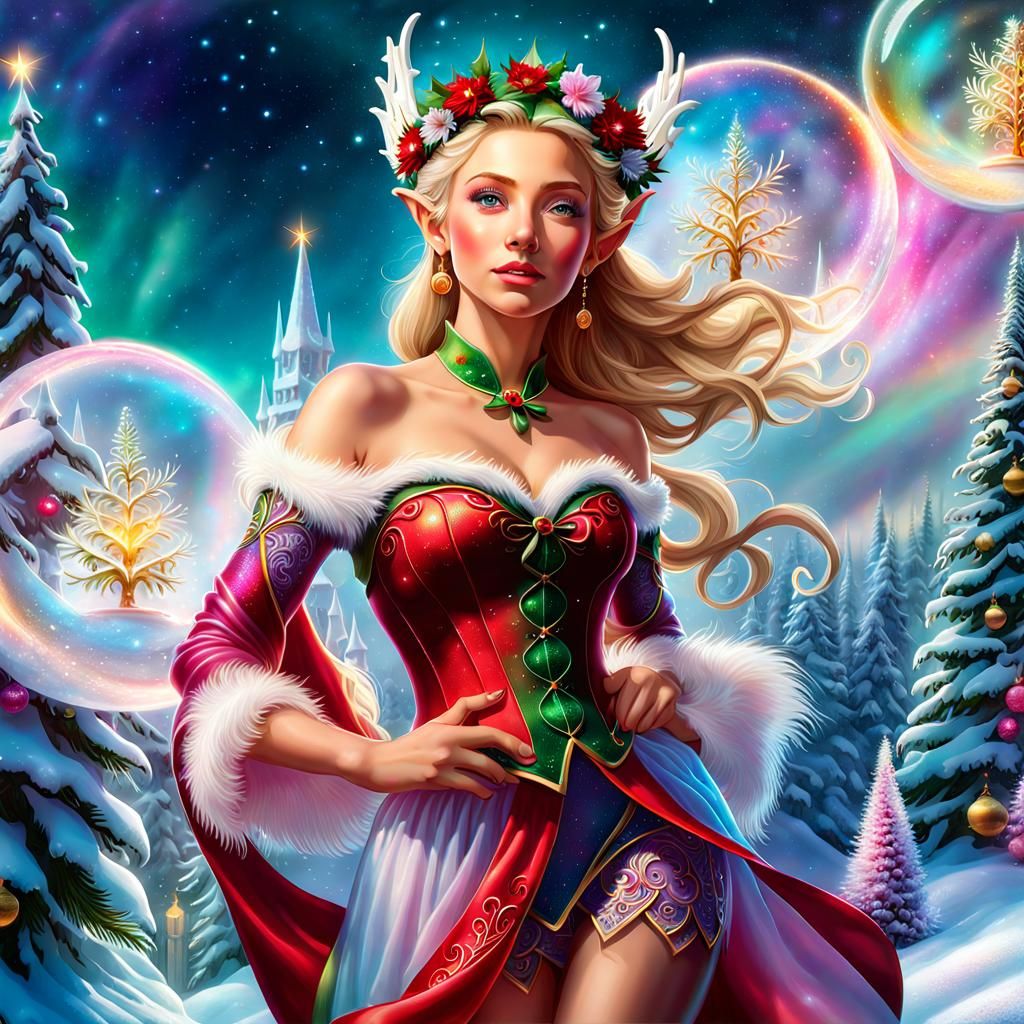 Christmas Elf in a Magical Christmas World