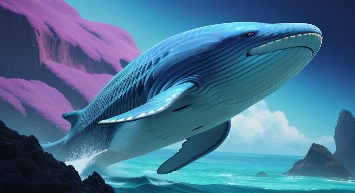Beautiful Ocean Whale as 3D Digital Art