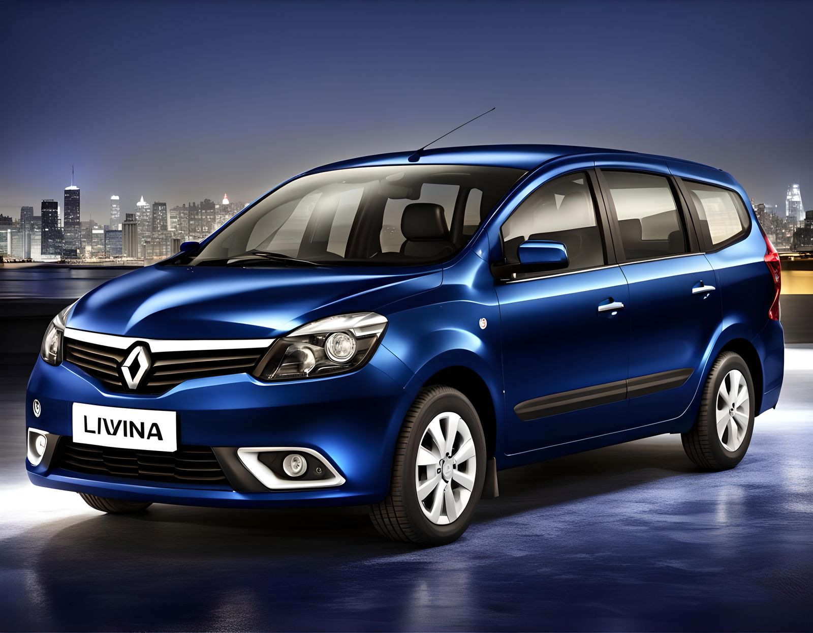 Dark Blue 2013 Renault Livina MPV 3D Render