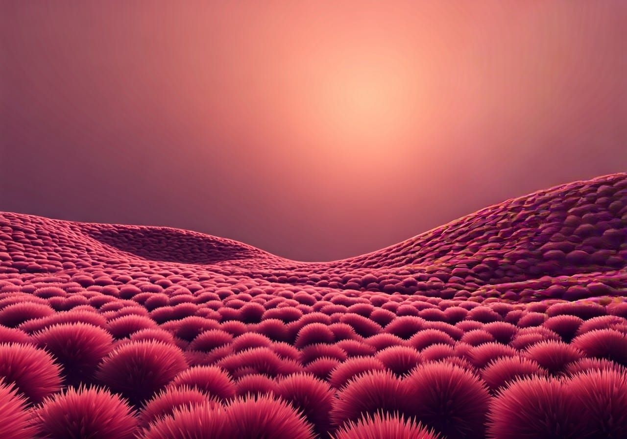 Whimsical Fluffy Pink Landscape in 50 Shades