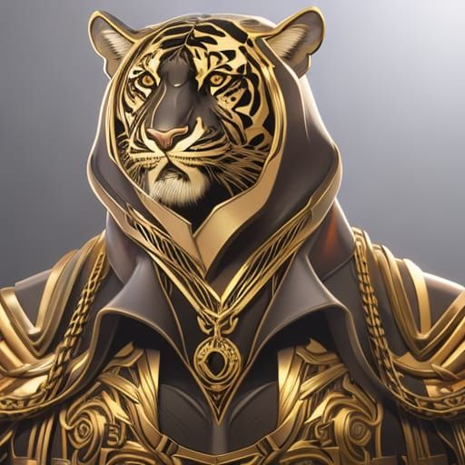 Tiger Rapper Portrait in Hyperdetailed Style