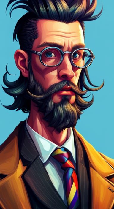 Electropunk Artisan Portrait in 4K