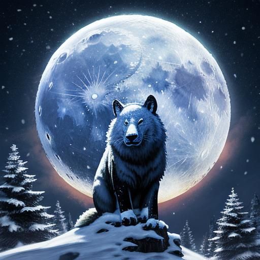 King in Snow-Covered Winter Landscape