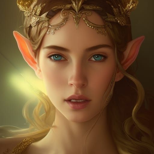 Elven Princess Portrait in Hyperdetailed Digital Art Style