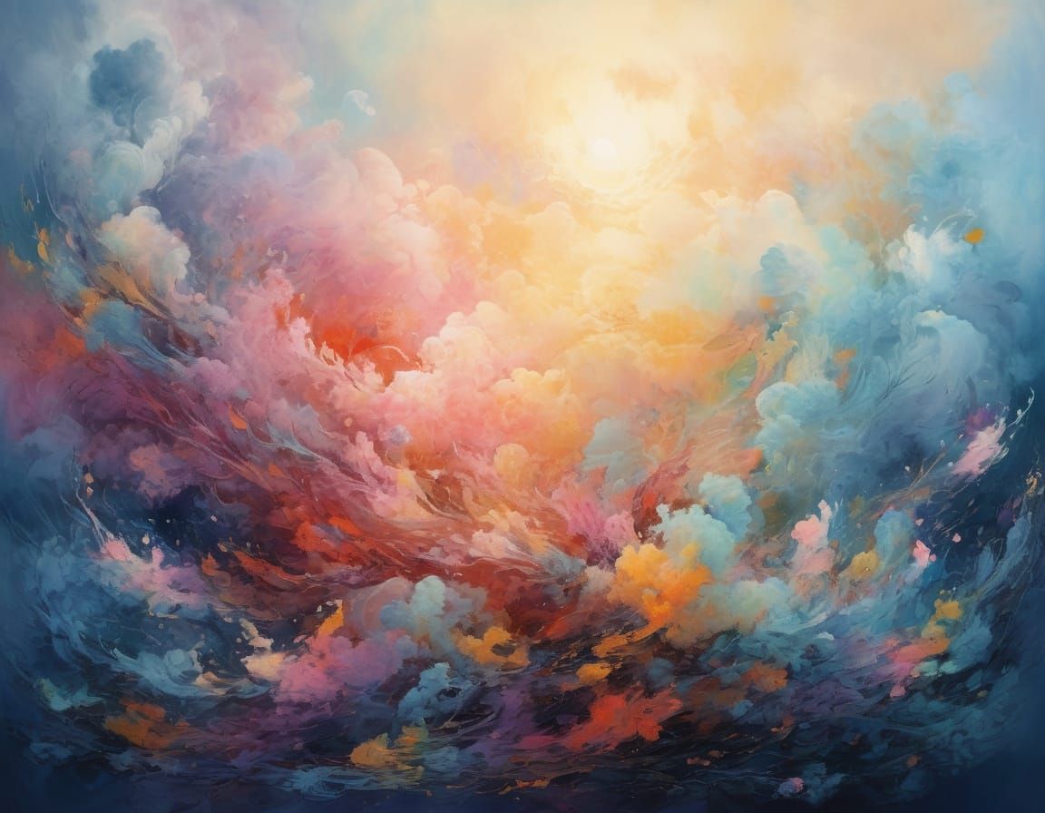 Whimsical Abstract Dreamscape in Pastel Hues