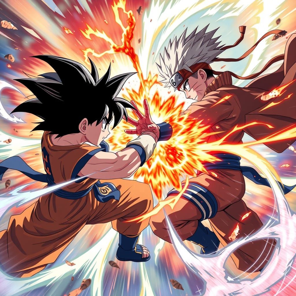 Goku and Naruto Epic Battle in Vortex