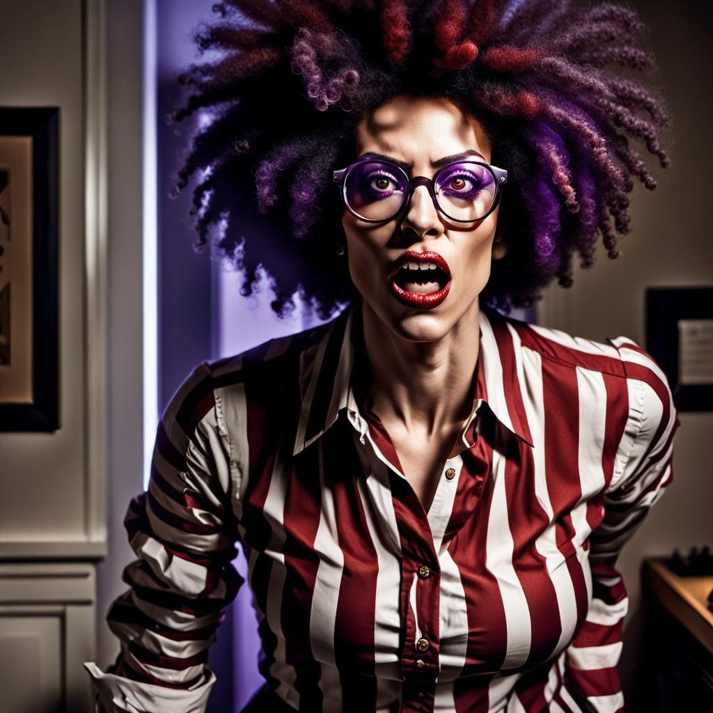 Terrified Trans Woman Portrait in Dark Fantasy Style