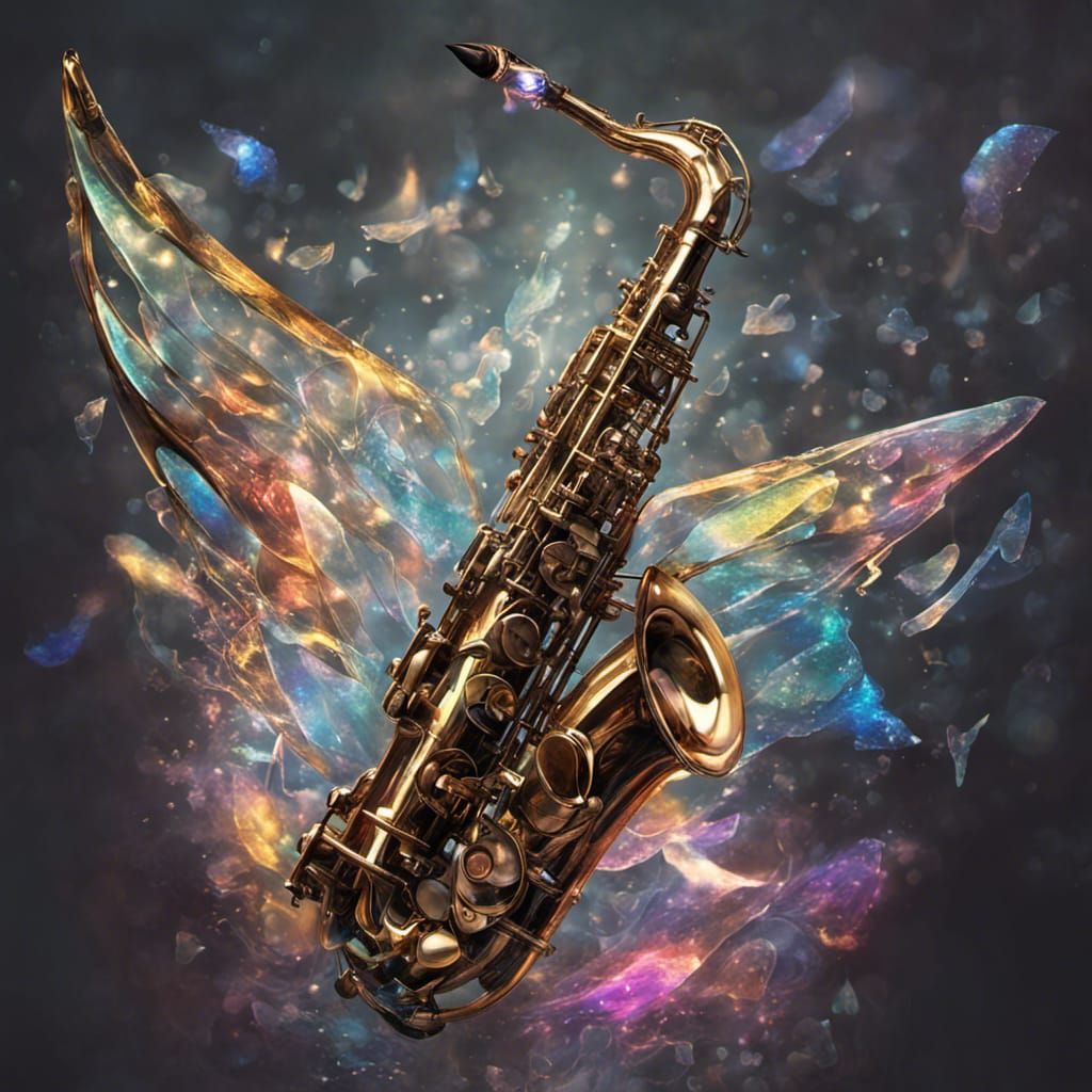 Saxophone and Flying Fish with Volumetric Lights