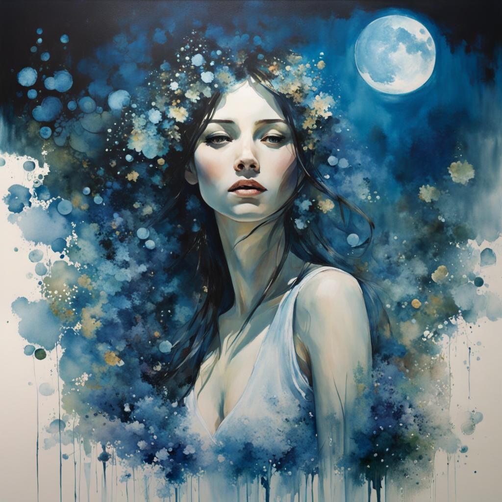 Delicate Water Reflections in Art Brut Style