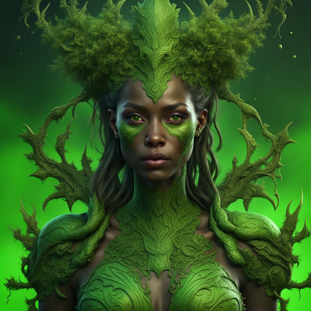Green Skin Fantasy Concept Art in 8K