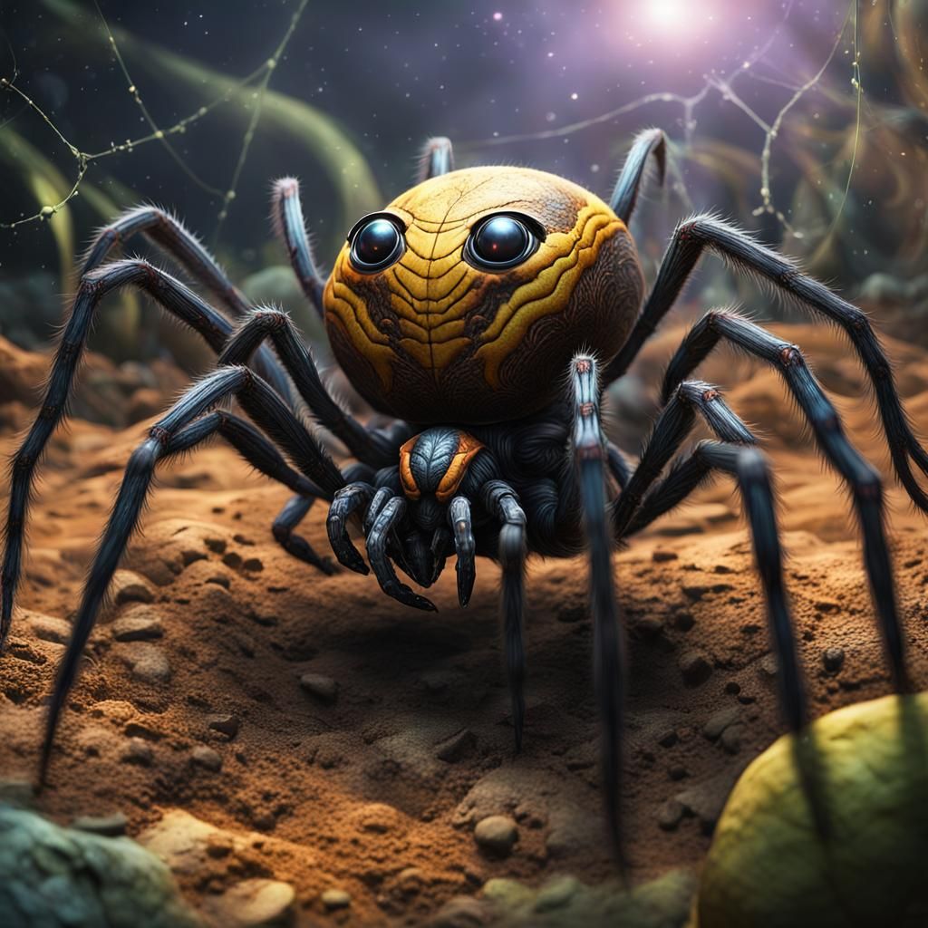 Alien Exoplanet with Spider Creatures: Concept Art