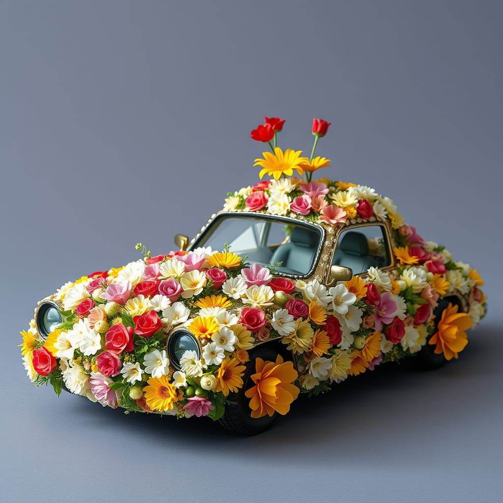 Floral Car: A Blooming Automobile