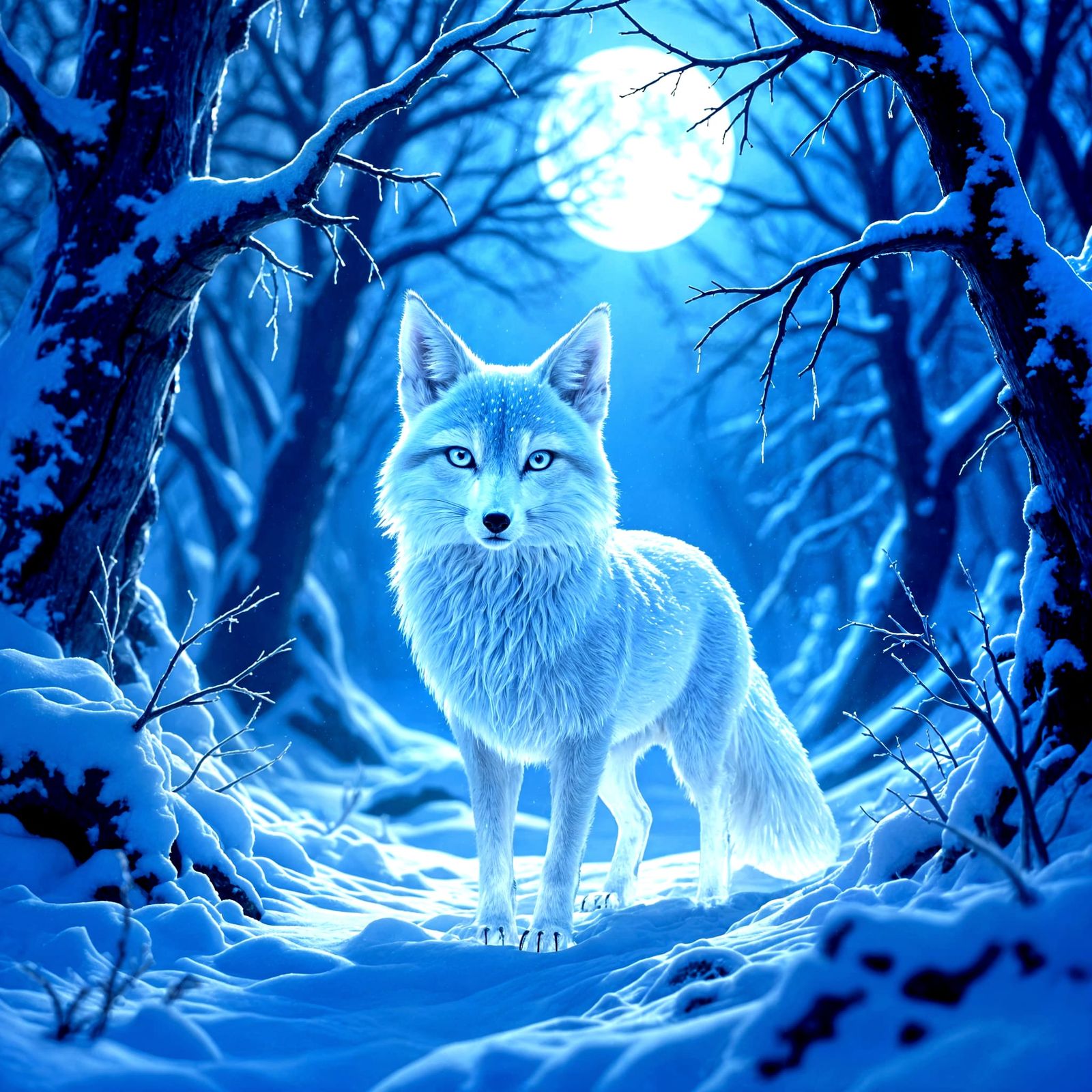 Crystal Forest Animal in Snowy Woods